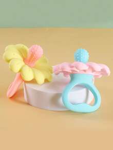 1pc Dog Chew Toys, Flower Shaped Dog Chew Toys Teeth Cleaning, Rubber Toothbrush Stick Chew Toys For Training And Entertainment(Suitable For Small Dogs) - Multicolor - View 2