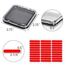 32 Pack Press On Nails Boxes 2.75 X 2.75 Inch Press On Nail Display Case Acrylic Fake Nails Storage Package Containers With 120 Adhesive Nail Tapes For Press On Nail Business Nail Art Salon