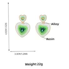 1 Pair Multi-Layer Heart Shaped Colorblock Fashion Earrings For Women