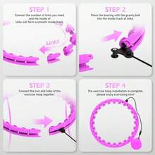 38 Adjustable Unlimited Weight Fitness Ring For Adults, Detachable Smart Exercise Circle With Auto-Rotating Ball, For Weight Loss And Workout - Multicolor - View 4