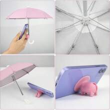 Paraguas de protección UV para teléfono - Paraguas para teléfono contra el sol con soporte de ventosa, soporte de ventosa ajustable para teléfono tipo cerdo, cubierta de sombra compatible con iPhone, teléfonos Android, regalo para cumpleaños, familia, amigos, para verano, vacaciones, playa, soporte para teléfono, accesorios para teléfono compatible con iPhone, teléfonos Android, regalo para cumpleaños, familia, amigos, para verano, vacaciones, playa
