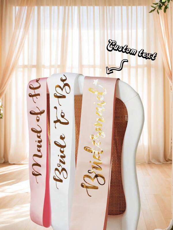 1 Pc Custom Bridal Shower Sash Hen Bachelorette Birthday Girl Party Favors Accessories Wedding Bride To Be Sash Engagement Gifts Personalized Retirement Graduation Pageant Future Mrs Sash, Unisex, Casual, Custom, For Father's Day, For Graduation, For Weddings, For Housewarming, School Supplies, For Teenagers, Junior High School Students, Middle School Students, High School Senior High School Students, College Students, University Students, Freshman, Sophomore, Underclassmen