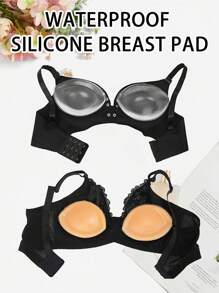 Transparent/Skin Tone Silicone Push Up Bra, Reusable Soft Breast Cup, Can Enhance The Bust Circumference Of Bras, Swimsuits, Bikinis, Help To Improve And Enhance Bust Circumference, Washable Silicone Material, Bra Accessories For Evening Dresses And Party Wear