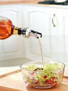 Botella de vidrio para aceite, fácil de limpiar, a prueba de fugas, botella para salsa de soja para la cocina, mesa de restaurante con pico ajustable - transparente - Ver 4