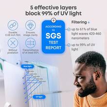 1 件磁性隐私屏，24 英寸宽屏 16:9 显示器隐私过滤器，可拆卸防眩光、防蓝光电脑隐私屏幕保护膜，耐刮擦 24 英寸