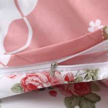 3pcs Floral Printed Brushed Bedding Set Without Comforter [1 Duvet Cover + 2 Pillow Shams], Soft And Comfortable Fabric, Suitable For Bedroom, Hotel, Dormitory, Vacation Home