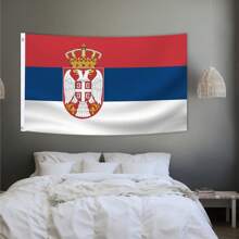 1 pieza Bandera de Serbia impresa a doble cara con ojales, material de poliéster, color vívido y resistente a los rayos UV, bandera nacional de Serbia, decoración para el hogar, exteriores y festividades