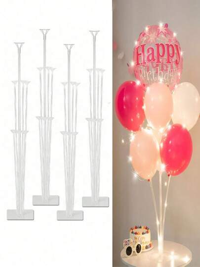 2 set kit per arco di palloncini, supporto per palloncini da tavolo con base autoadesiva, supporto per colonna di palloncini, accessori per palloncini, per feste di compleanno, matrimoni, anniversari, decorazioni natalizie