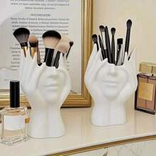 Creative Face-Shaped Makeup Bucket, Tabletop Makeup Brush Storage Box, Cosmetic Organizer, Makeup Brush Holder, Suitable For Bathroom Vanity