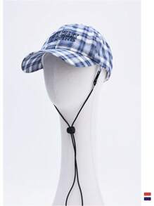 1 pieza Gorra tipo snapback de secado rápido con rayas y cuadros, top suave, para mujer primavera/verano, delgada y transpirable, con protección solar para uso en exteriores y estilo callejero, sombrero ajustable unisex para viajes al aire libre y sombreado solar de verano