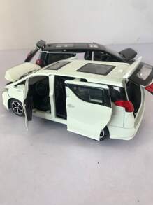 ESCBBXX 1pc Zinc Alloy Die-Cast Exterior Commercial Vehicle MPV Model Toy Car, 6.22inch Long X 2.87inch Wide X 2.32inch High, Realistic Model Toy Car With Openable Doors/Trunk, Lights, Sound Effects, Rolling Tires, Detailed Interior, Suitable For Children Boys Birthday Festival Gift Toy Car Collection