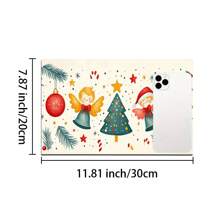 1 pieza Posavasos de silicona con impresión de carta navideña, hombre de jengibre y caramelos, antideslizante y muy absorbente, lavable, apto para encimera, cocina, mesa de comedor, decoración navideña