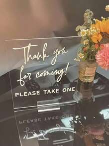 1pc Acrylic "Please Take One" Display Stand, Elegant Gift Table Decor For Weddings, Parties And Other Occasions