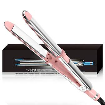 UKLISS 2-In-1 Professional Hair Straightener & Curler - Ceramic Flat Iron With Adjustable Temperature, LCD Display & Lock - Perfect For All Hair Types - Ideal Gift For Women, US Plug