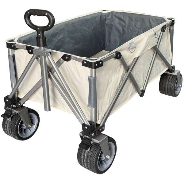 FENGSEN Carrito Plegable de Mano para Exteriores con Ruedas Todoterreno – Ideal para Camping, Playa y Compras