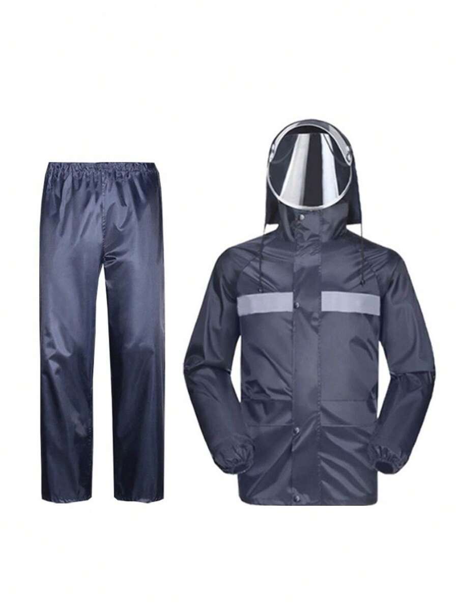 Chubasquero Largo Impermeable De Secado Rápido Para - Azul - Ver 1