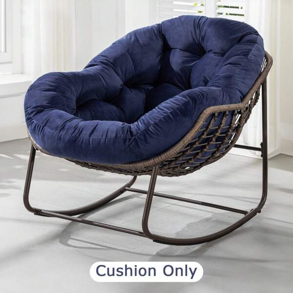 Oversized Outdoor Rocking Chair Cushion, Thickened Rocker Recliner Chair Cushion Replacement Waterproof UV-Resistant Pad