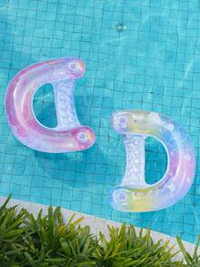 1pc Glitter U-Shaped Inflatable Hammock, Dreamy Glitter Inflatable Swimming Pool Floating Chair - Multicolor - View 3
