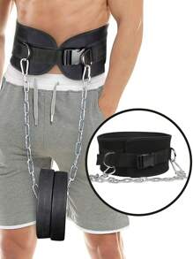 1pc Weightlifting Belt With Chain, For Powerlifting, Squats, Bodybuilding, Heavy Duty Steel, Comfortable Neoprene Support, Suitable For Serious Functional Fitness, Weightlifting - Unisex - Black Color Deadlift Training Belt, Gym