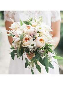 Ramo de flores artificiales grandes con soporte de asa para decoración floral de boda, tallo de espuma para arreglos florales