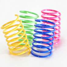 4pcs Colorful Plastic Spring Bouncing Cat Toys