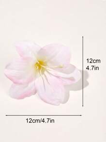 2 piezas Clips de pelo con forma de flor de lirio rosa de estilo bohemio, elegantes y dulces, decorativos para la playa, vacaciones y el mar, pasadores de pelo, accesorios escolares, pasadores de pelo rosa