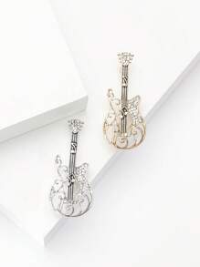 1pc Music Guitar Brooch For Women,Instrument Brooches,For Bag, Sweater, Coat, Hat, Shoes, Dress, Suit