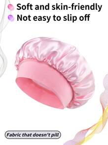 1 pièce / 2 pièces Nouvelle casquette de sommeil élastique à large bord en satin doux et respirant, style mode décontracté et confortable pour usage quotidien