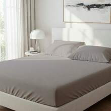 400 Thread Count Fitted Sheet With Percale Elastic, Soft Cotton Touch, Queen King And Single - 灰色 - 查看 1