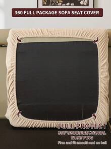 1pc Elastic Sofa Cover Non-Slip Full Wrap Sofa Seat Cover, All Season Universal Sofa Cushion Cover Fabric Thickened Sofa Blanket, Washable Dust-Proof Pet Friendly Home Decor, Adjustable For Corner Sofa, Bedroom, Office, Living Room, 1/2/3/4-Seater - Khaki - View 7