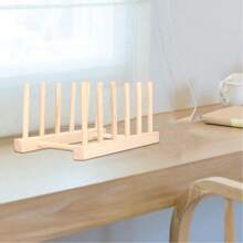 Teller Ständer, Holz Teller Ständer Halter Teller Organizer für Kabinettplatz Sparer Holz Geschirr Abtropfgestell vertikal Ablaufhalter Küchenregal Organizer für Teller, Töpfe, Deckel (5')