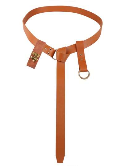 3pcs Brown PU Leather Medieval Knight Belt, Skirt Hike, Cup Holder For Renaissance Viking Faire LARP Festivals Outdoor Cosplay Costume Accessories
