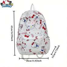 Sanrio 1 pieza Mochila de Hello Kitty - Bolso de hombro durable con cierre de cremallera, diseño con colgante, ligero para uso casual y de viaje