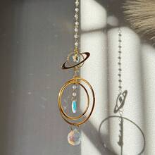 1pc Planet Moon Crystal Ball Pendant Prism Sun Catcher Decor For Home, Car Rearview Mirror, Housewarming Gift - Party Decoration, Home Decor, Outdoor Garden Hanging Decor, Space Galaxy Sun Crystal, Outer Space Planet Alien Universe Window Art, Unique Birthday Gift - Multicolor - View 7