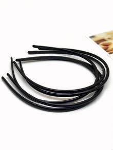 5 piezas Aros de pelo negros lisos y sencillos (DIY), accesorios de pelo delgados para mujeres, diademas, cintillo, para el hogar, cuidado de la piel