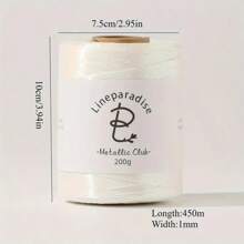 Shiny Metallic Yarn Cord 1mm - 450m Roll For Crochet & Macrame | Silver, Pink, Gold Thread Craft Supplies | DIY Christmas Decorations, Bags, Home Decor & Knitting Projects