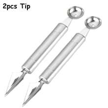 2pcs Double-Headed Metal Fruit Baller Spoon Multi-Use Fruits DIY Carving Tool For Watermelon Melon Pitaya Easy Scoop For Dessert