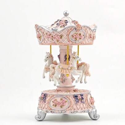 Decoração de caixa de música giratória, item de decoração para casa, enfeite de quarto, presente de aniversário