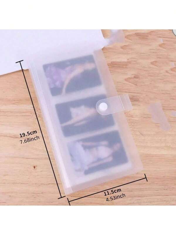 1 pieza Álbum de tarjetas de 3" con páginas transparentes, 120 fundas protectoras impermeables de alta capacidad, apto para colección de tarjetas, regreso a la escuela, útiles escolares