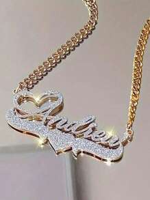 1pc Personalized Women's Fashion Letter Necklace, Matte Finish, Stainless Steel Material, Basic Minimalist Style, English Name Pendant Jewelry, Mother's Day Gift, Birthday Gift, Suitable For Daily Wear,School Supplies,Back To School,School Gift,For Office,For School,For Classroom,For Teacher Gifts,For University,For Colleague,For Dorm Rooms,For Teacher,For Boys And Girls,For Teenagers,Junior High School Students,Middle School Students,High School Senior High School Students,College Students,University Students,Freshman,Sophomore,Underclassmen