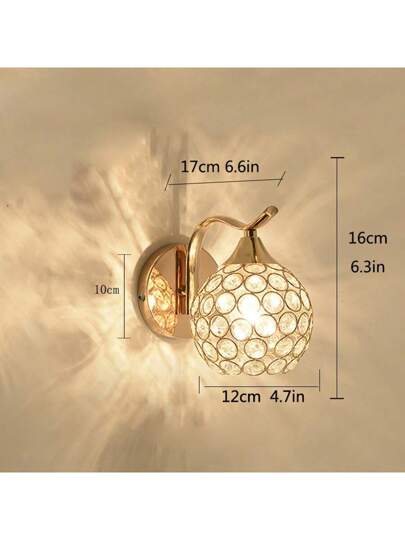 Pc Wand Lamp Bedside Verlichting LED, Minimalist Moderne Bedroom, Living Room, Hallway, Staircase, Nordic Luxe Crystal, Fixture (Bulb Not Included) view 10