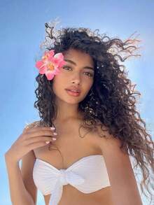 8pcs Hawaiian Flower Hair Clips, Artificial Flower Hair Clips For Women, Hibiscus Flower Hair Clips, Lotus Flower Hair Clips, Suitable For Holiday Beach Party, Summer Tropical Flower Hair Accessories, Wedding Party, Gift For Girls, Mother's Day, Hair Claws, Hair Clips, Hair Pins, School Supplies, Head Accessories - Multicolor - View 5