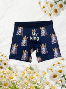 1 pieza Calzoncillos personalizados para hombre, ropa interior personalizada para hombres, calzoncillos tipo bóxer personalizados, calzoncillos tipo bóxer con diseños de caras divertidas personalizados, regalo de San Valentín, regalo de aniversario, regalo de cumpleaños, regalo de boda, regalo para el mejor amigo, regalo para el novio, regalo para el esposo, regalo para él
