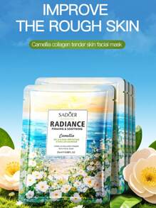 خليط 5/6/10/15 قطعة قناع زهري، مبيض، مرطب ومرطب، محكم وملطف للتجاعيد، يقلل من جفاف الوجه، يحتوي على استخلاص الزهور بغزارة، يجعل البشرة أكثر نعومة وإشراقًا