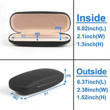 Regalo para el día del padre. Eyeglasses, Funda para Lentes Rígido con Paño de Limpieza, Estuche para Anteojos, Estuche Rígido para Anteojos, Carcasa para Gafas de PU que Protege los Vidrios de Arañazos y Cualquier Daño al Marco. Estuche Protector de Gafas Portátil AkoaDa - Negro - Ver 3