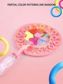 1set ABS Hand-Held Windmill Bubble Wand, Children's Outdoor Bubble Toy, Suitable For Summer Play Toys, Beach Toys Are Suitable For Boys And Girls Birthday Gifts Partial Color Patterns Are Random - Multicolor - View 5