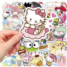 Sanrio 100pcs Sanrio Kawaii Sticker Pack - Cute Kuromi, Cinnamoroll, My Melody And Hello Kitty Stickers, Suitable For Laptops, Phones, Water Bottles - One-Time Use Paper Stickers, Waterproof And Diverse Shapes,Pimple Patches Hello Kitty,Sanrio Items,Stickers Waterproof