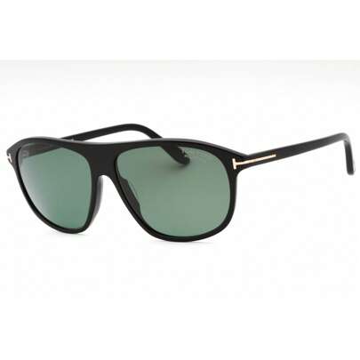 Tom Ford Mens Pilot Plastic Black Sunglasses With Green Polarized Lens Tom Ford FT1027 01R
