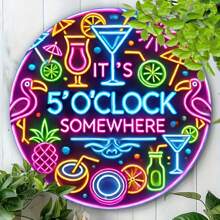 20.32cm X 20.32cm Vintage Metal Signage Plate, Retro Wall Decor, Engraved USA Shape Design, Suitable For Indoor/Outdoor, Farm, Restaurant, Garden, Bar, Cafe, Gym - Retro Neon-Style Design