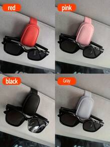 Pair Of Universal Sunshade Glasses]1 Pair Of Universal Car Sunshade Glasses Clips, Automatic Eyewear Frames, Vehicle Interior Accessories, Eyewear Storage StandFor Women Storage Organizer Travel Essentials Back To School